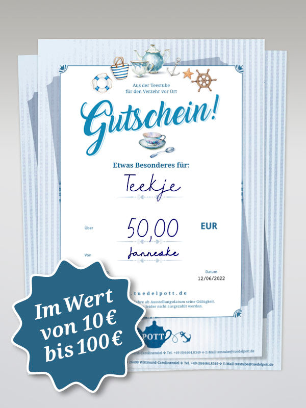 Gutschein Teestube & Onlineshop