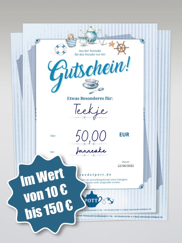 Gutschein Teestube & Onlineshop